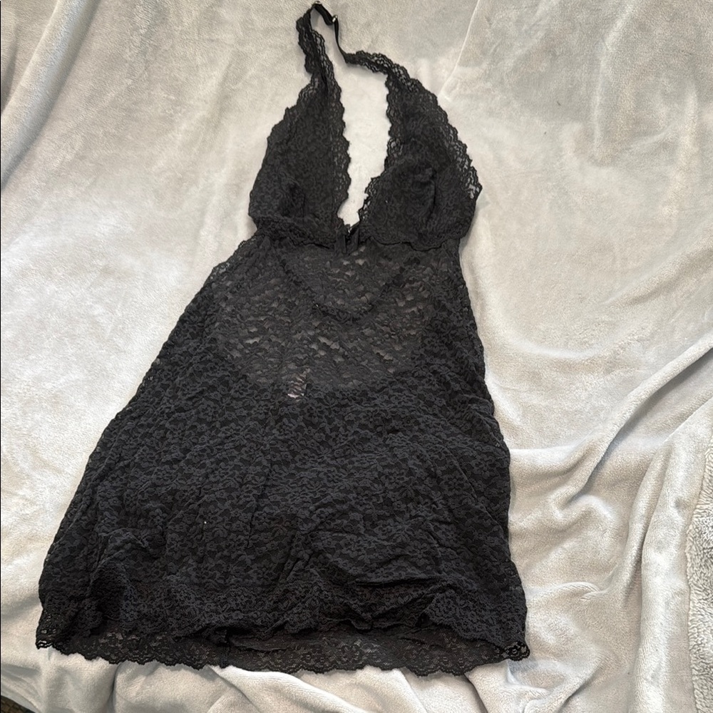 Victoria's Secret Black Lace Chemise